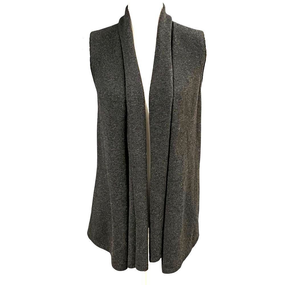 Lafayette 148 Wool Sweater Vest Cardigan S Leather Minimalist Capsule Wardrobe
